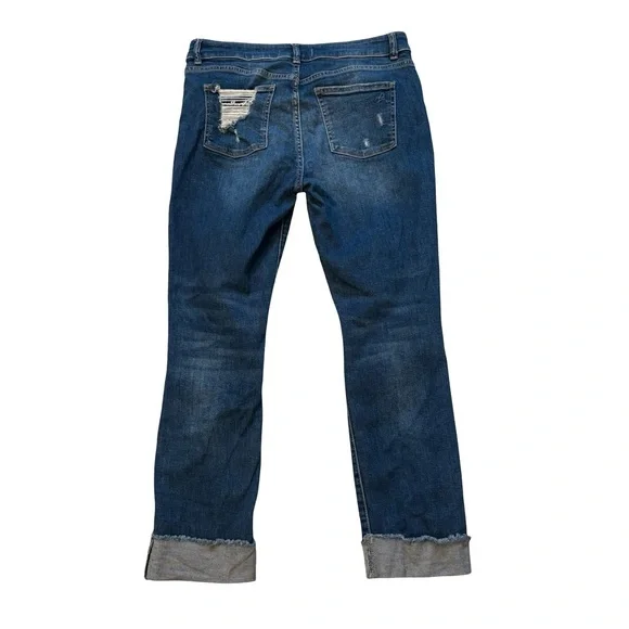 DL1961 Stevie Mid Rise Silm Boyfriend Cuffed Jeans in Rebel, Sz 27 - Picture 6 of 14